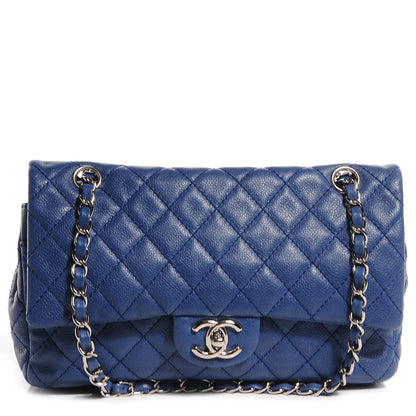 Chanel Washed Caviar Medium Double Flap Blue 1 of 8