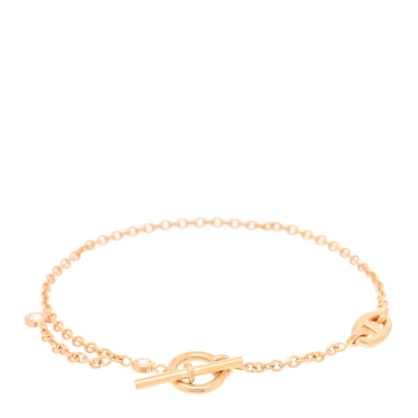 18K Rose Gold Diamond Farandole Toggle Bracelet