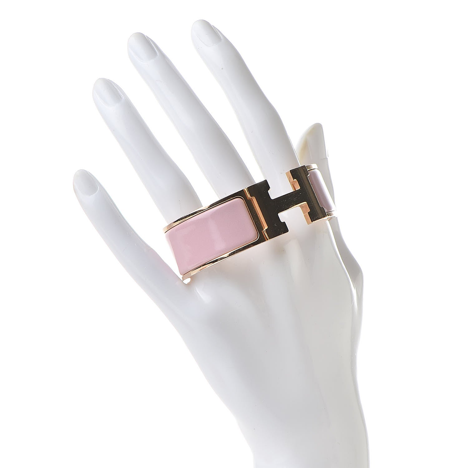 Hermes Enamel Wide Clic Clac H Bracelet PM Rose Nacarat 2 of 7