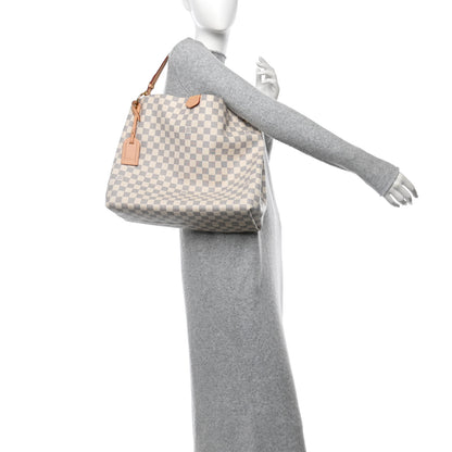 Louis Vuitton Damier Azur Graceful MM Rose Ballerine 2 of 10