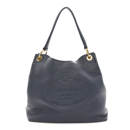 Prada Vitello Phenix Embossed Logo Hobo Baltico 1 of 11