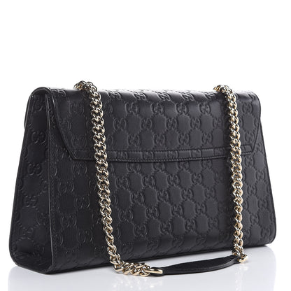 Gucci Guccissima Medium Emily Chain Shoulder Bag Black 3 of 12