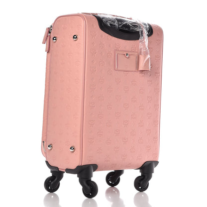 MCM Calfskin Ottomar Monogram Rolling Luggage Pink 3 of 8