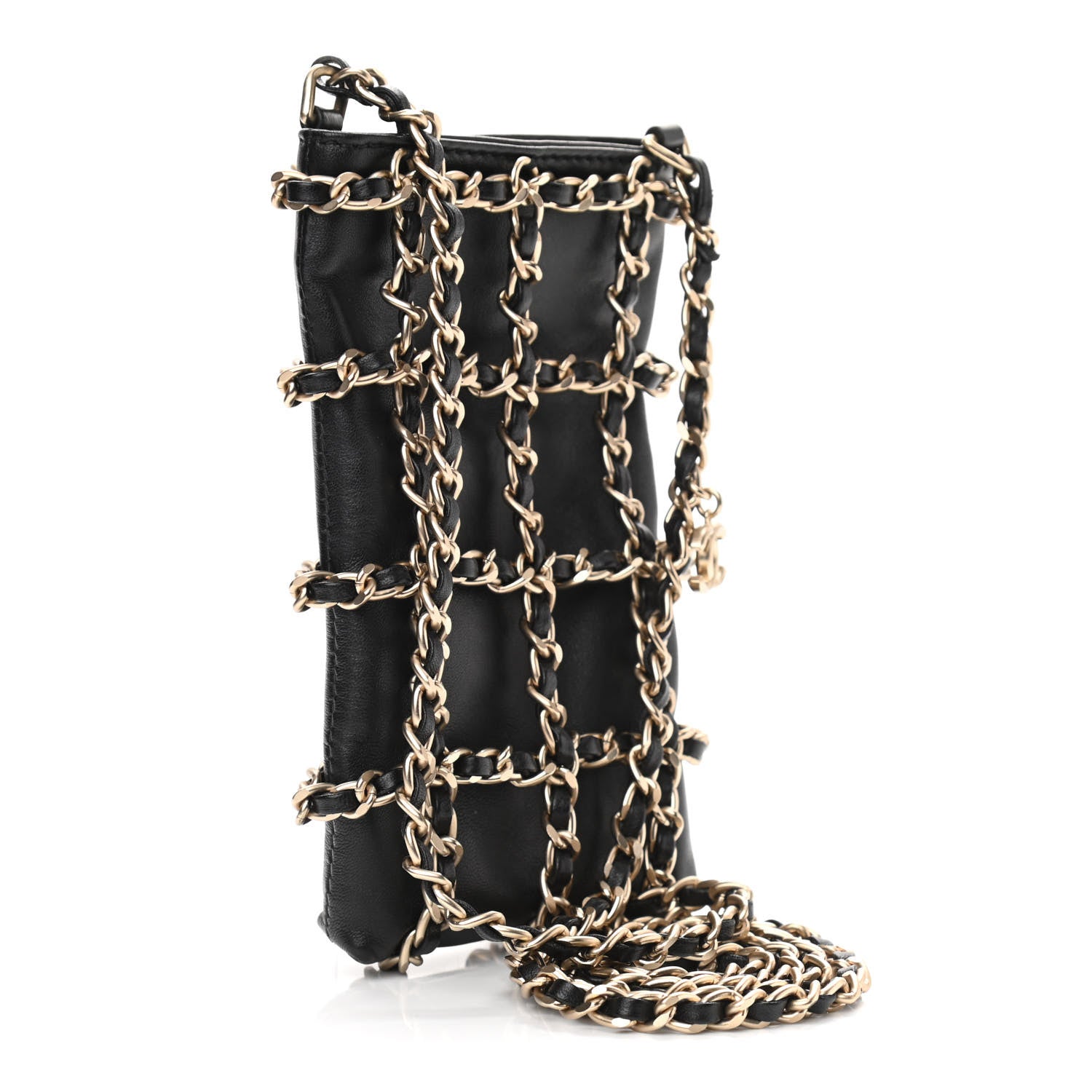 Chanel Lambskin Tech Me Out Clutch With Chain Black 2 of 11