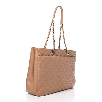 Chanel Caviar Quilted Large Shopping Tote Dark Beige 3 of 9