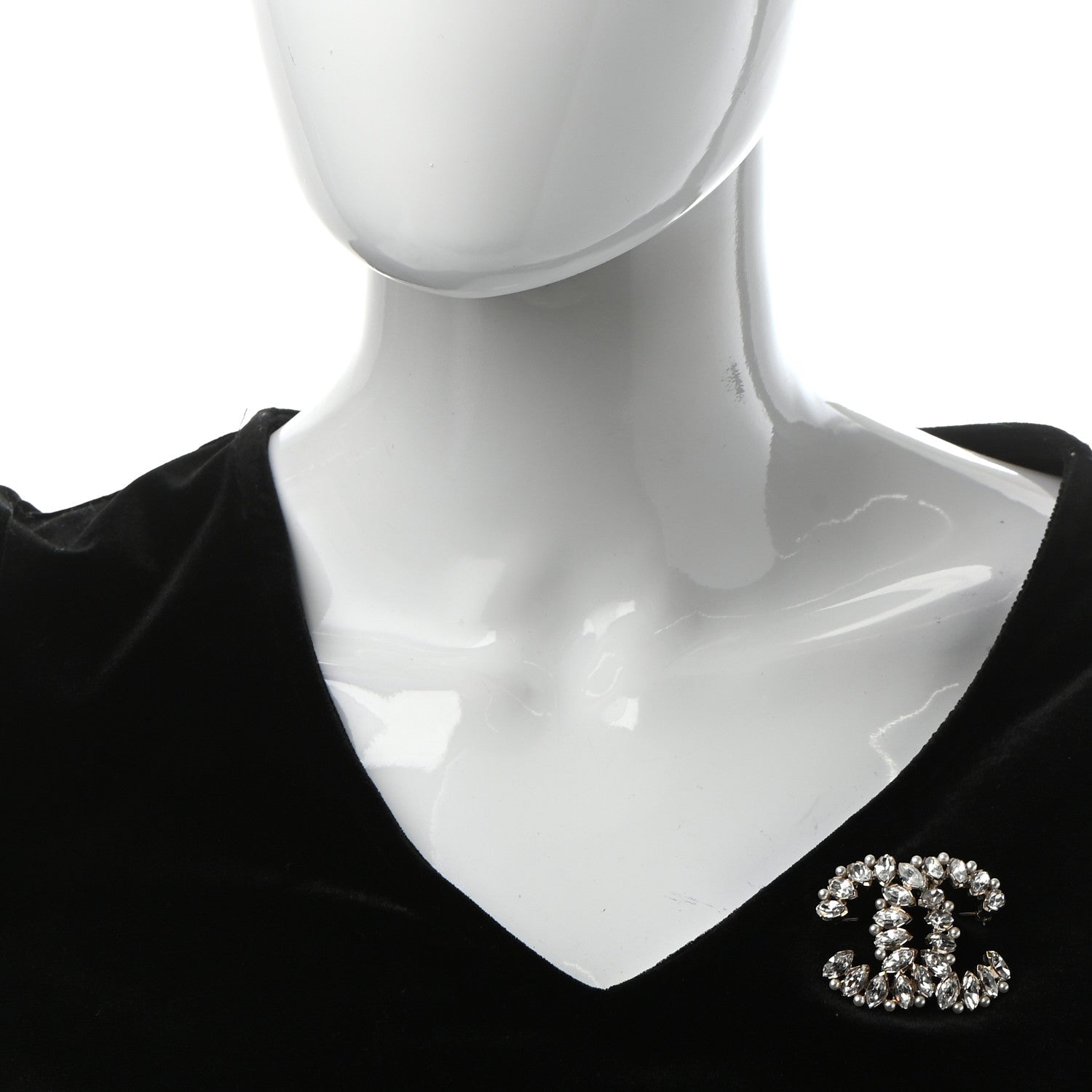Chanel Crystal Pearl CC Brooch Gold 2 of 6