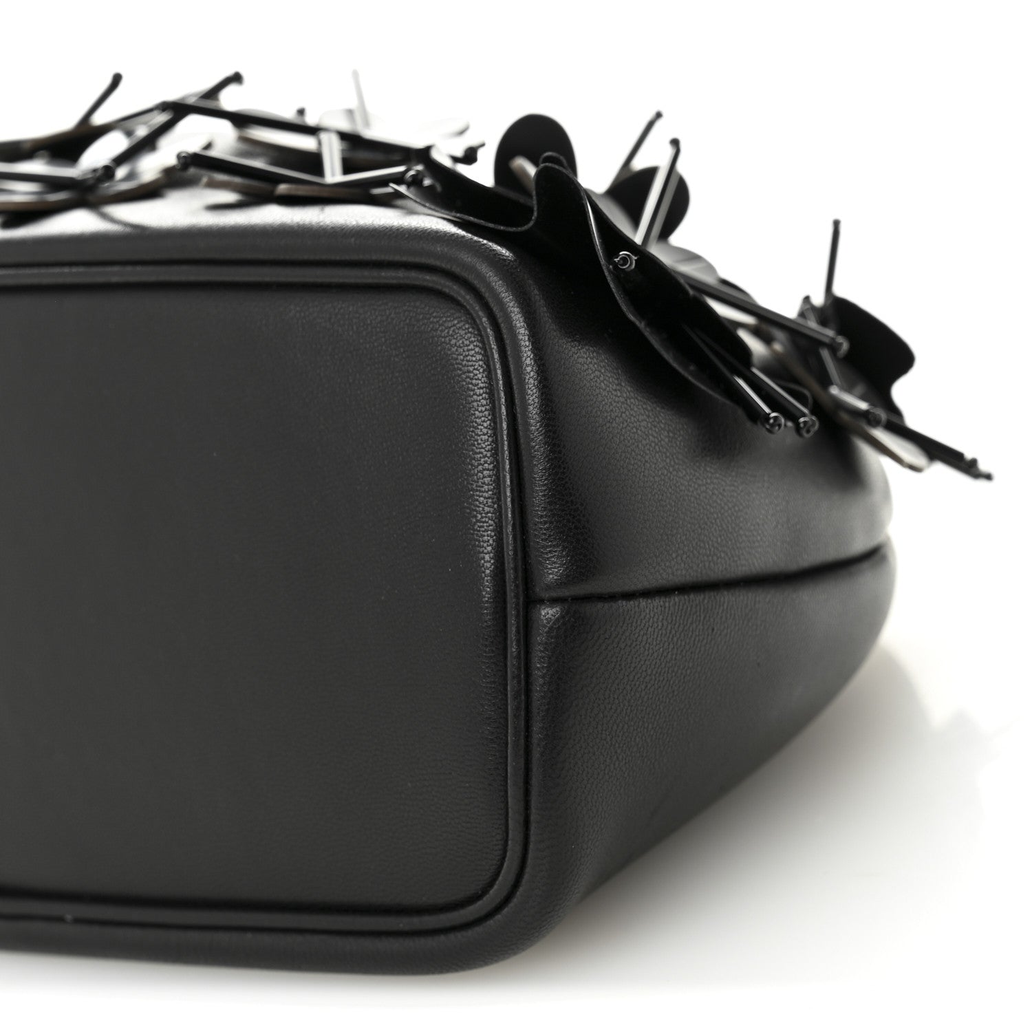 Jacquemus Lambskin Le Petit Calino Brode Ring Top Handle Bag Black 9 of 10