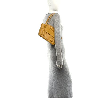 Bottega Veneta Grained Calfskin Maxi Intrecciato Medium Arco Mustard Yellow 2 of 9