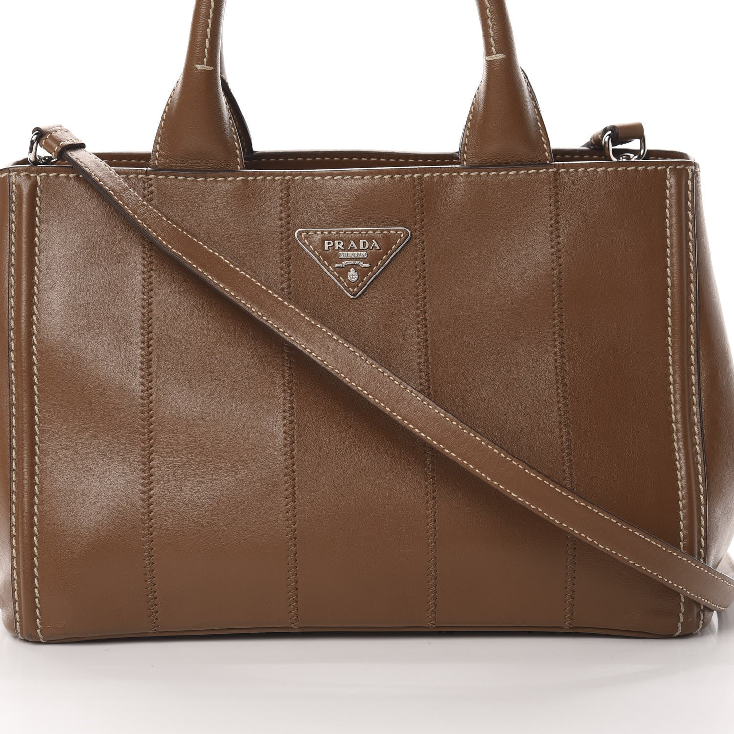Prada Soft Calfskin Tote Cannella 9 of 15