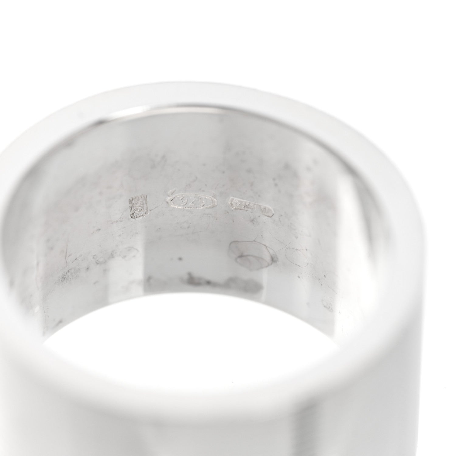 Gucci Sterling Silver 12mm Trademark Wide Band Ring 52 6 4 of 4
