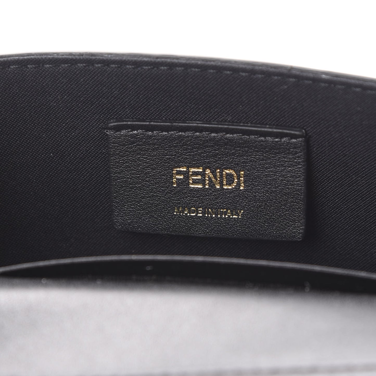Vitello Liberty F is Fendi Bi-Color FF 1974 Embossed Envelope Belt Bag Maya Black