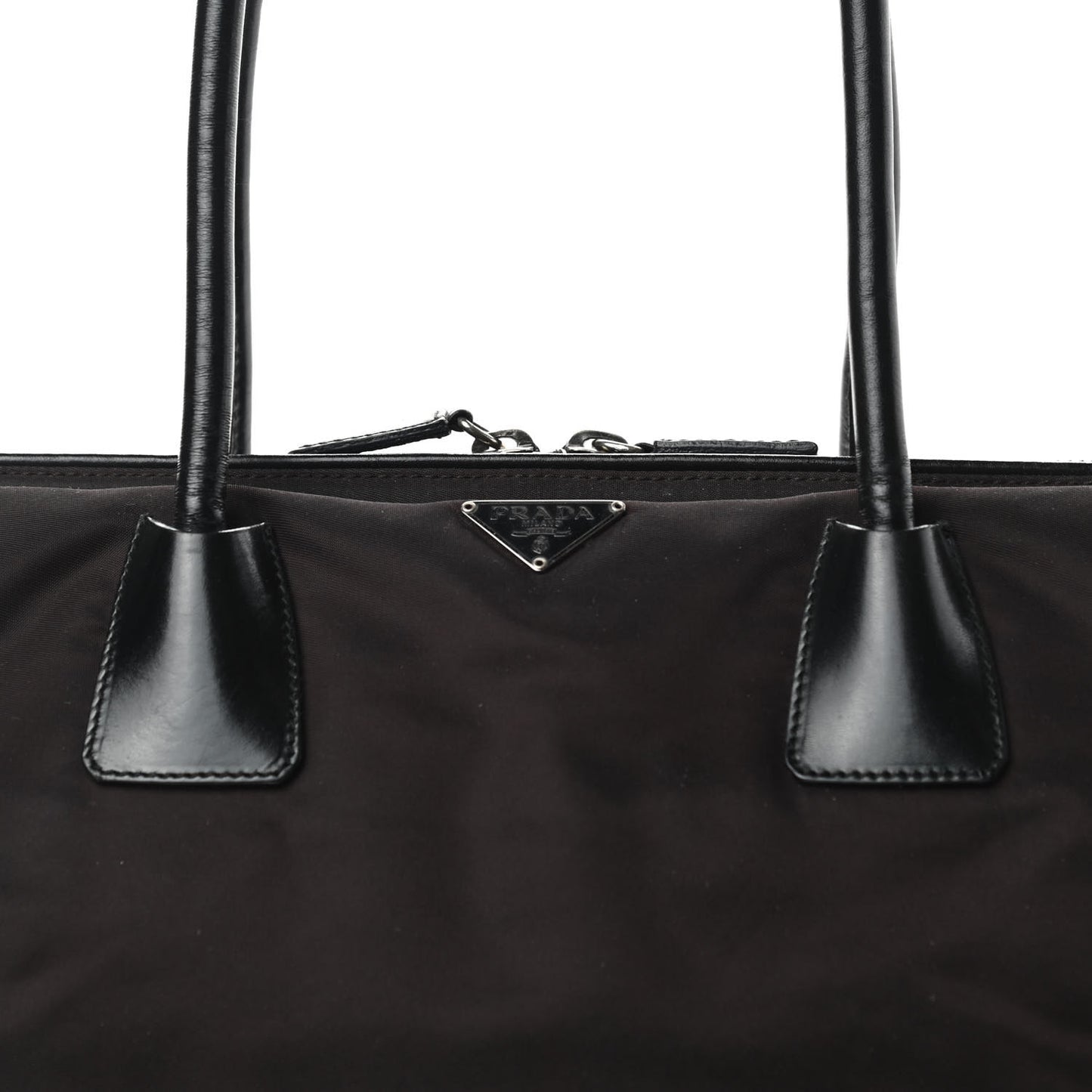 Tessuto Nylon Soft Calfskin Shoulder Bag Ebano