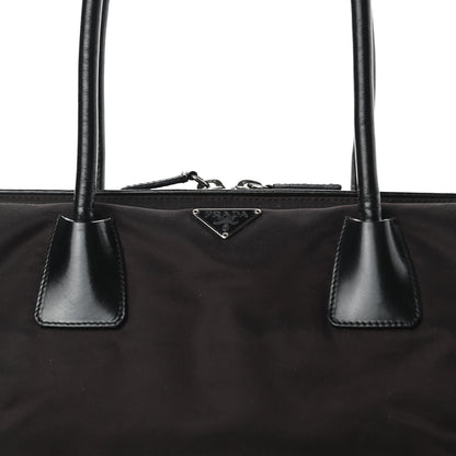 Prada Tessuto Nylon Soft Calfskin Shoulder Bag Ebano 10 of 10