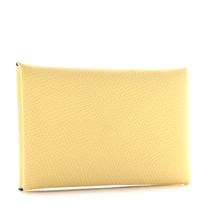 Hermes Epsom Verso Calvi Card Case Jaune Poussin Bleu Saphir 3 of 8