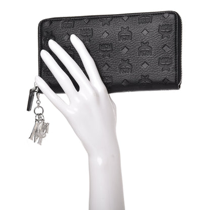 MCM Calfskin Ottomar Monogram Klara Zip Wallet Black 2 of 8