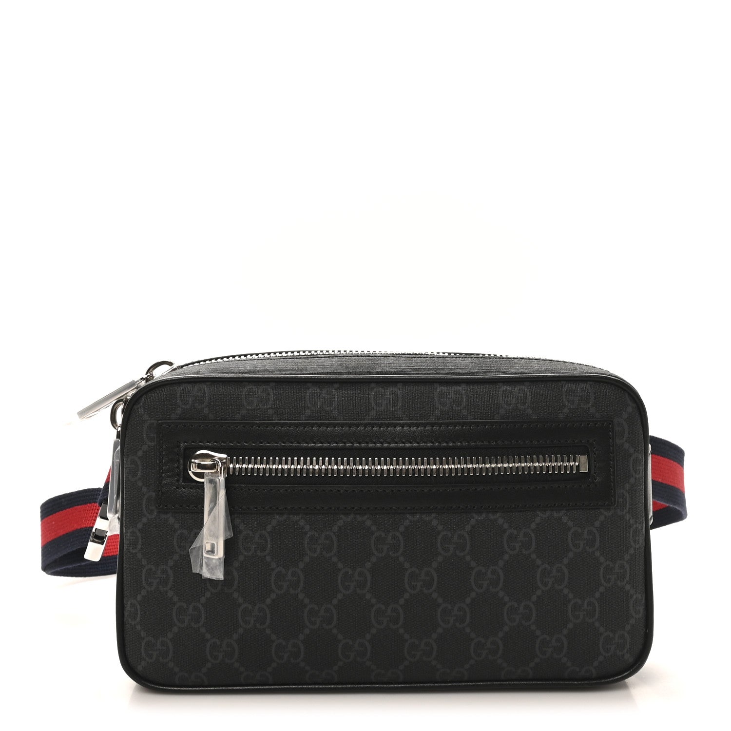 Gucci Soft GG Supreme Monogram Web Belt Bag Black Grey 1 of 9
