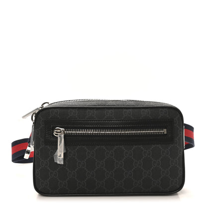 Gucci Soft GG Supreme Monogram Web Belt Bag Black Grey 1 of 9