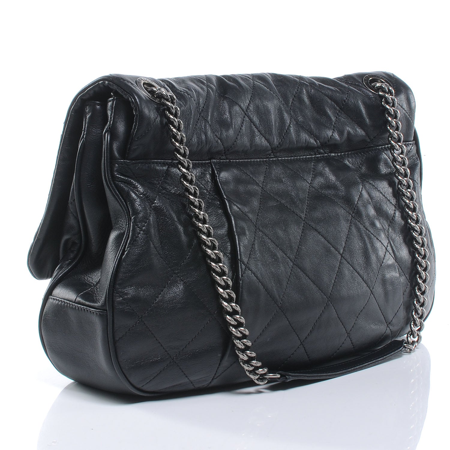 Chanel Calfskin Coco Pleats Flap Black 3 of 7