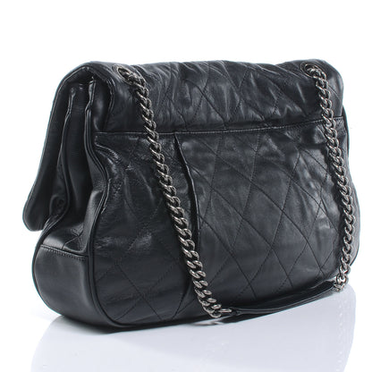 Chanel Calfskin Coco Pleats Flap Black 3 of 7