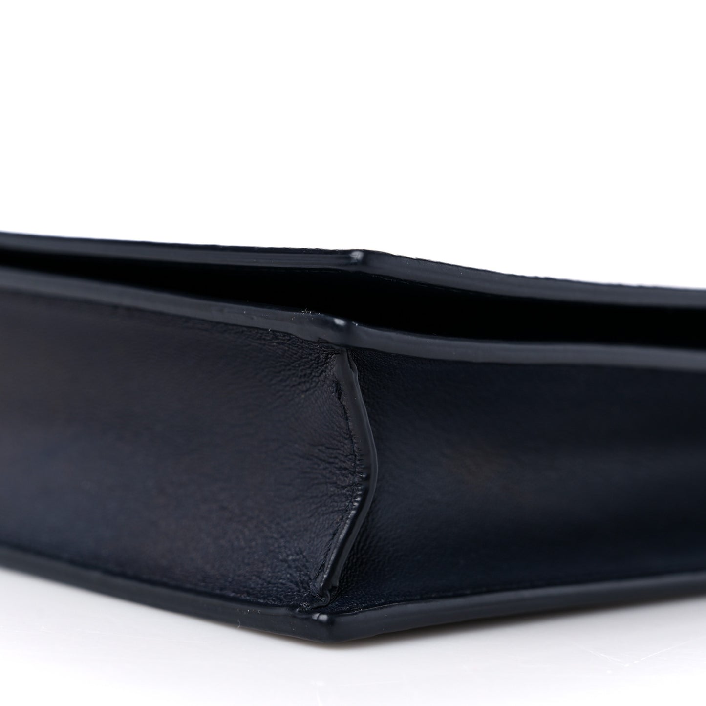 Smooth Lambskin Frame Evening Chain Clutch Terracotta Navy