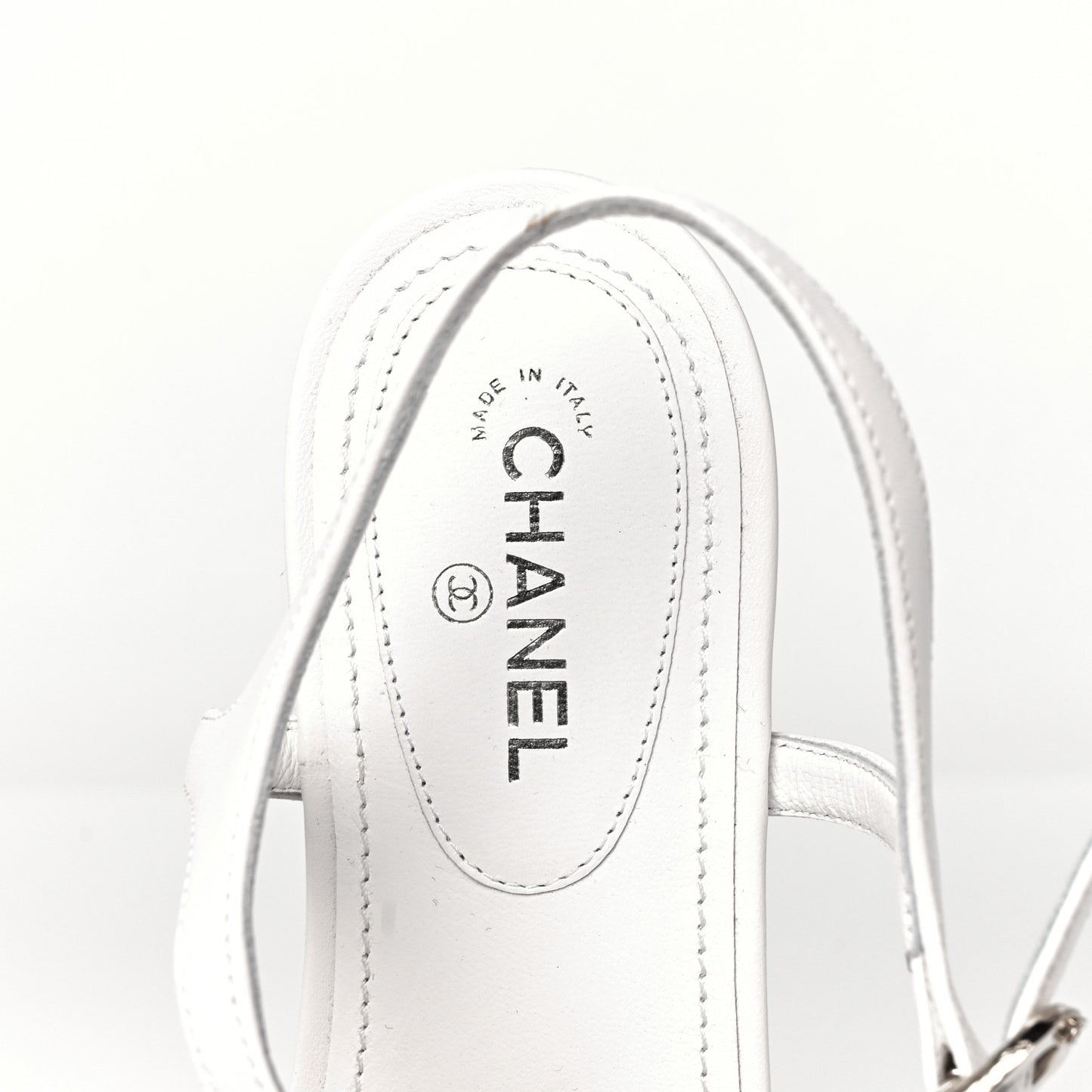 Lambskin Charm Thong Sandals 37 White