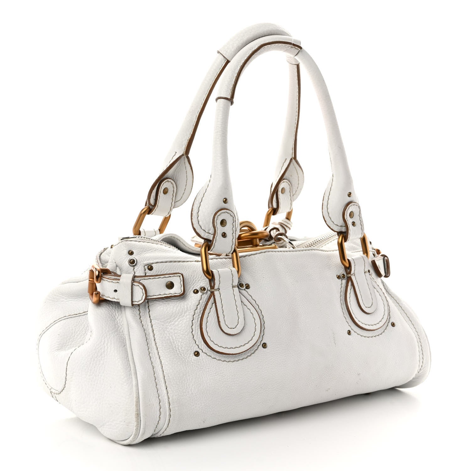 Chloe Calfskin Medium Paddington Satchel White 3 of 11