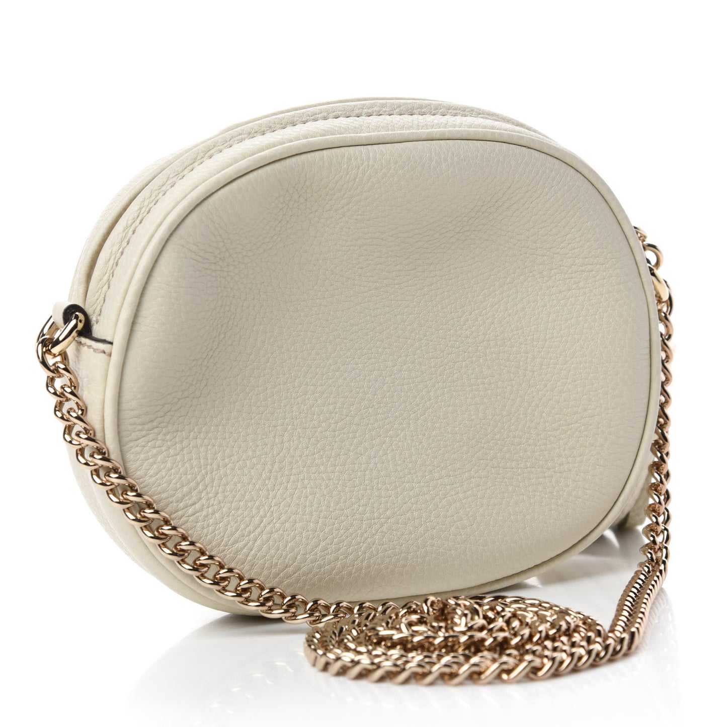 Pebbled Calfskin Mini Soho Chain Bag Off White