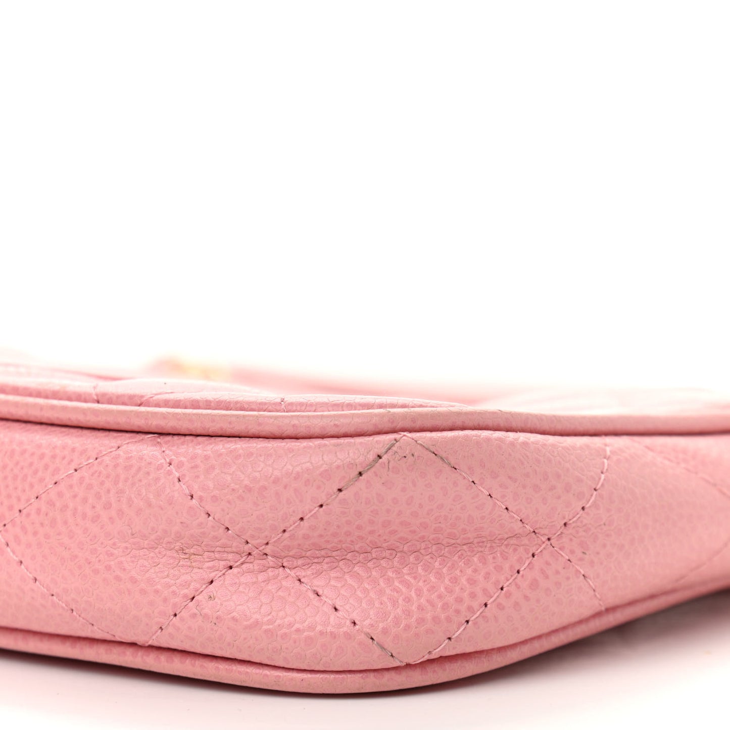 Caviar Quilted Pochette Pink
