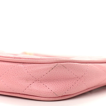 Chanel Caviar Quilted Pochette Pink 10 of 17
