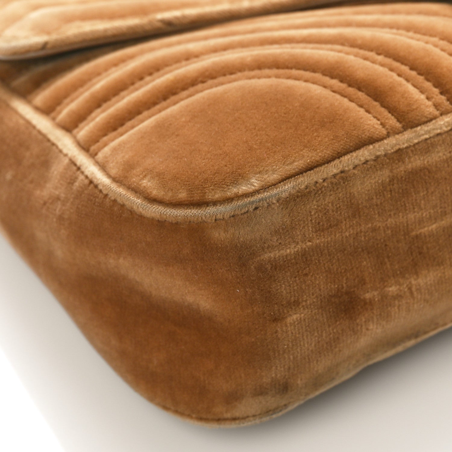 Gucci Velvet Matelasse Medium GG Marmont Shoulder Bag Taupe 8 of 9