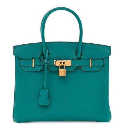 Hermes Epsom Horseshoe Birkin 30 Bleu Paon 1 of 13