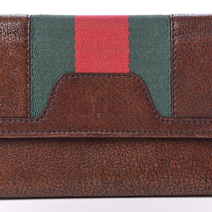 Gucci Calfskin Web Flap Wallet Brown 8 of 8