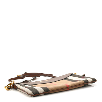 Burberry House Check Derby Peyton Crossbody Clutch Bag Tan 4 of 9