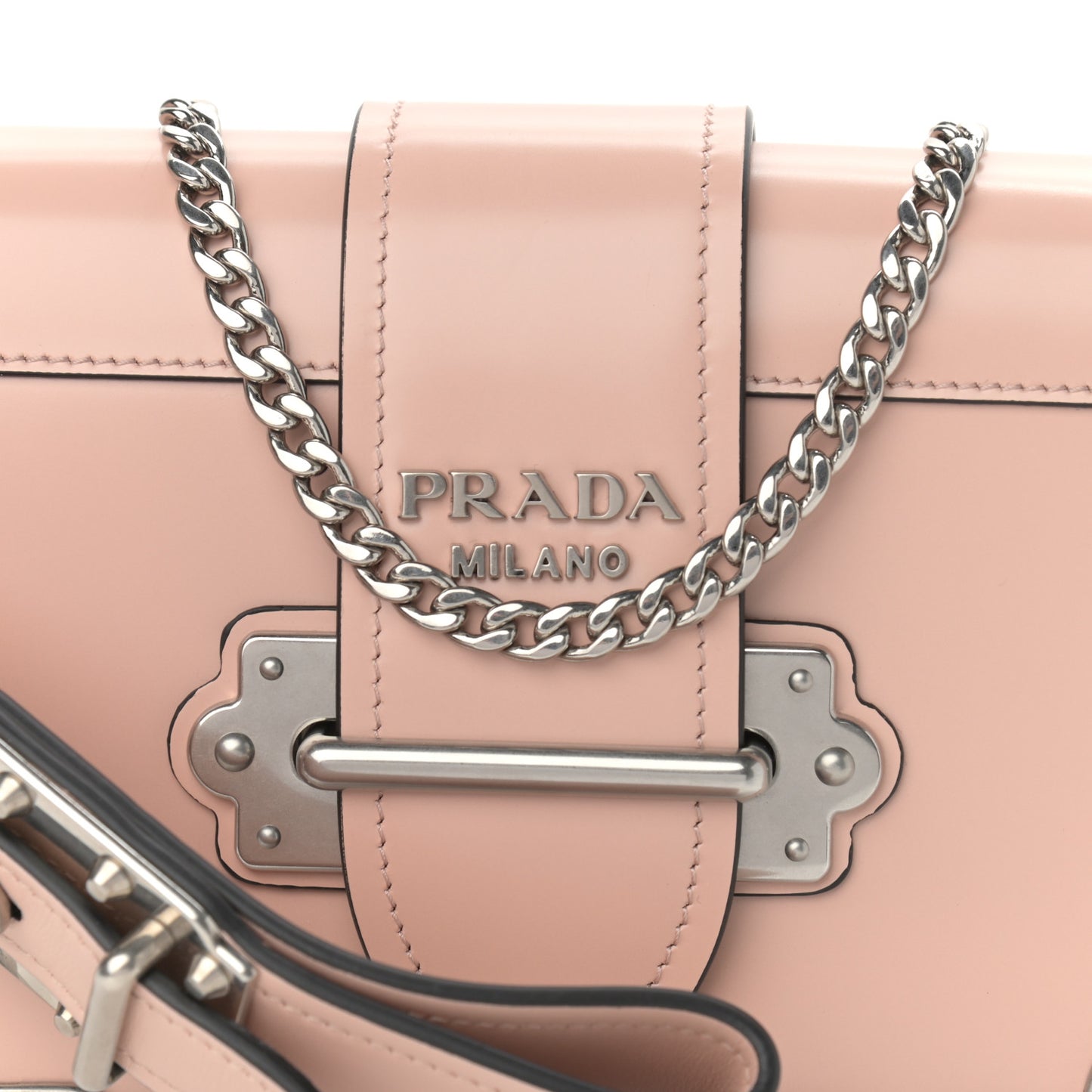 Spazzolato Soft Calf Cahier Chain Wristlet Clutch Pesca