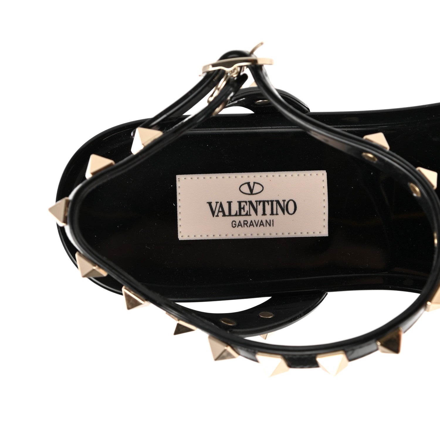 Valentino Garavani PVC Jelly Rockstud Caged Sandals 39 Black 5 of 8