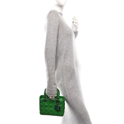Christian Dior Lambskin Cannage Small Lady Dior Bright Green 2 of 17