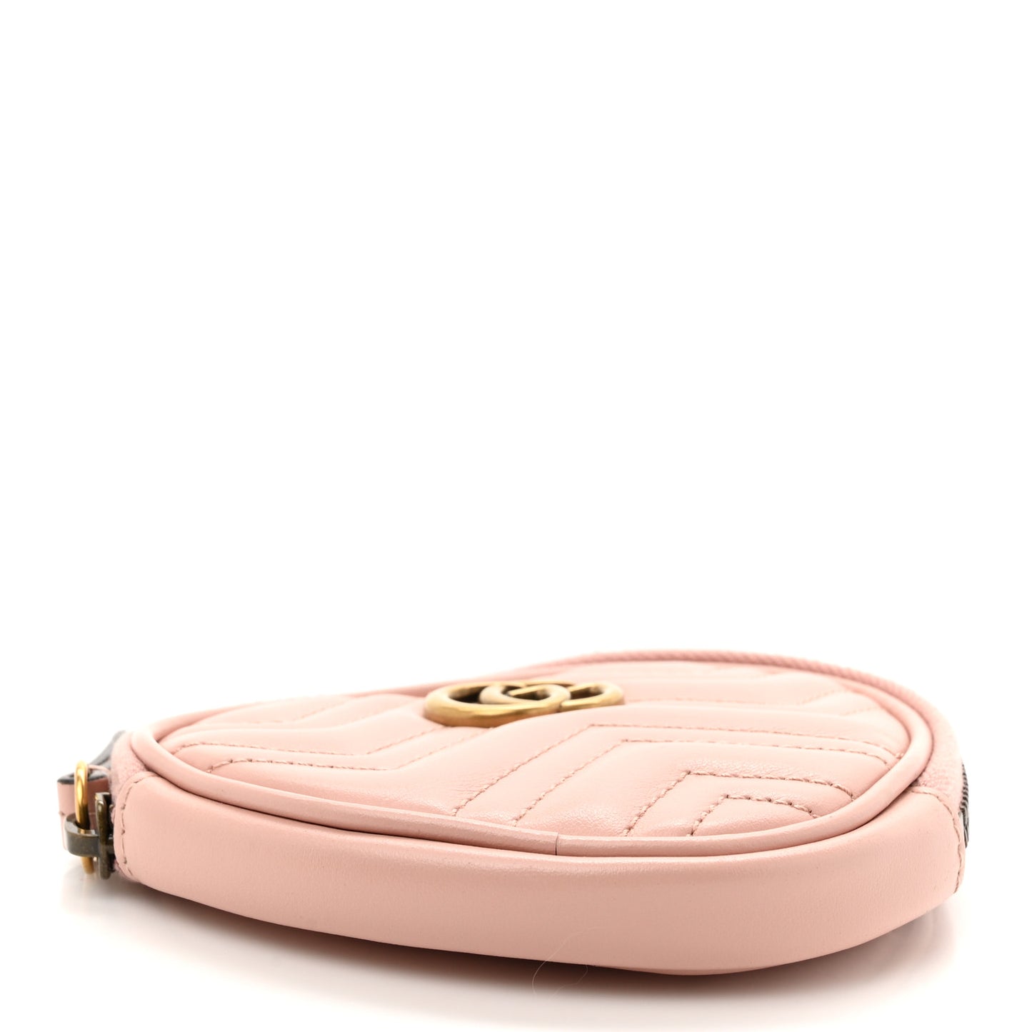 Calfskin Matelasse Chevron GG Marmont Heart Coin Purse Perfect Pink