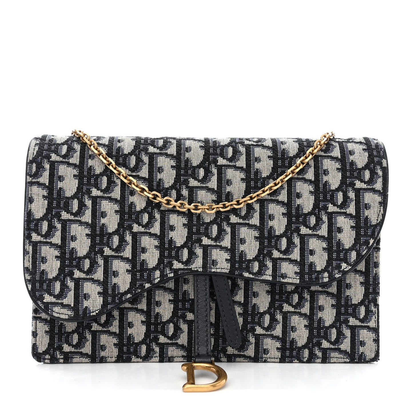 Oblique Saddle Chain Pouch Blue