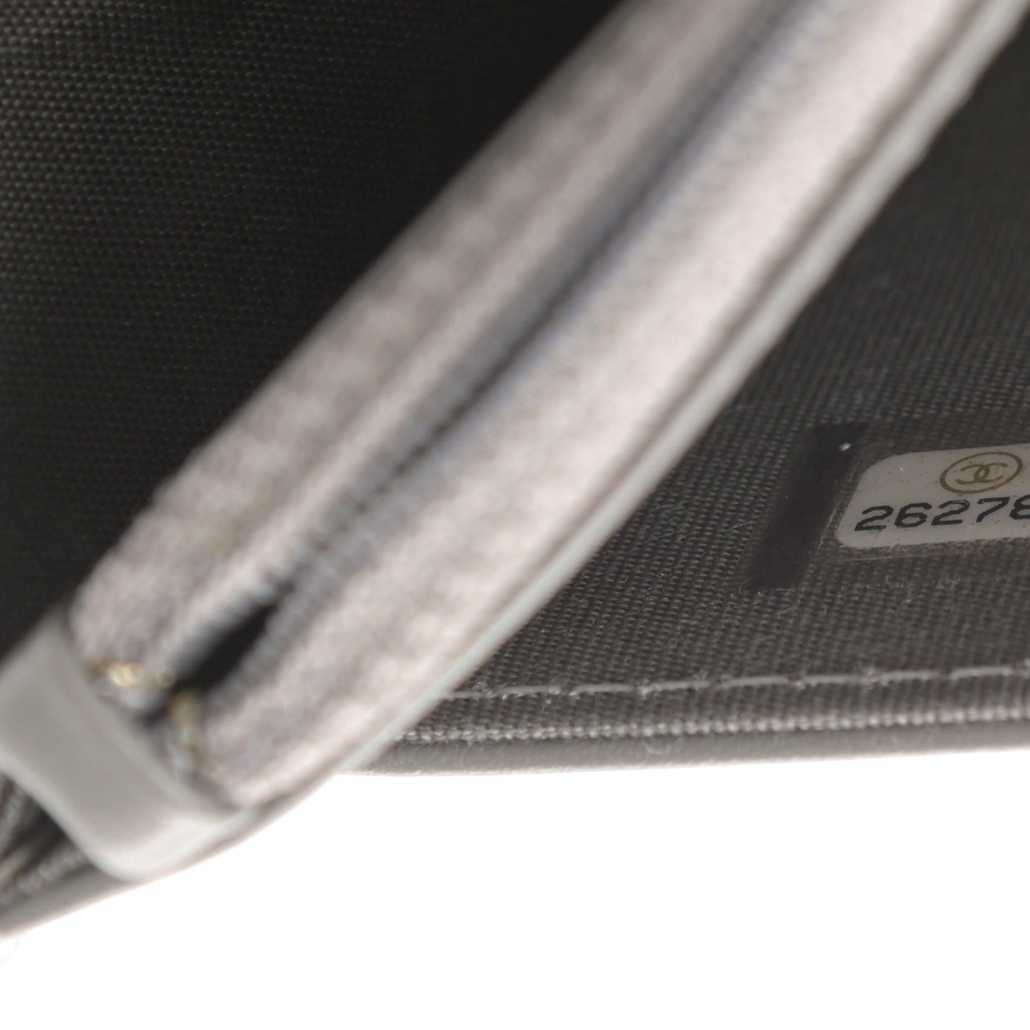 Caviar Quilted Boy Wallet On Chain WOC Grey