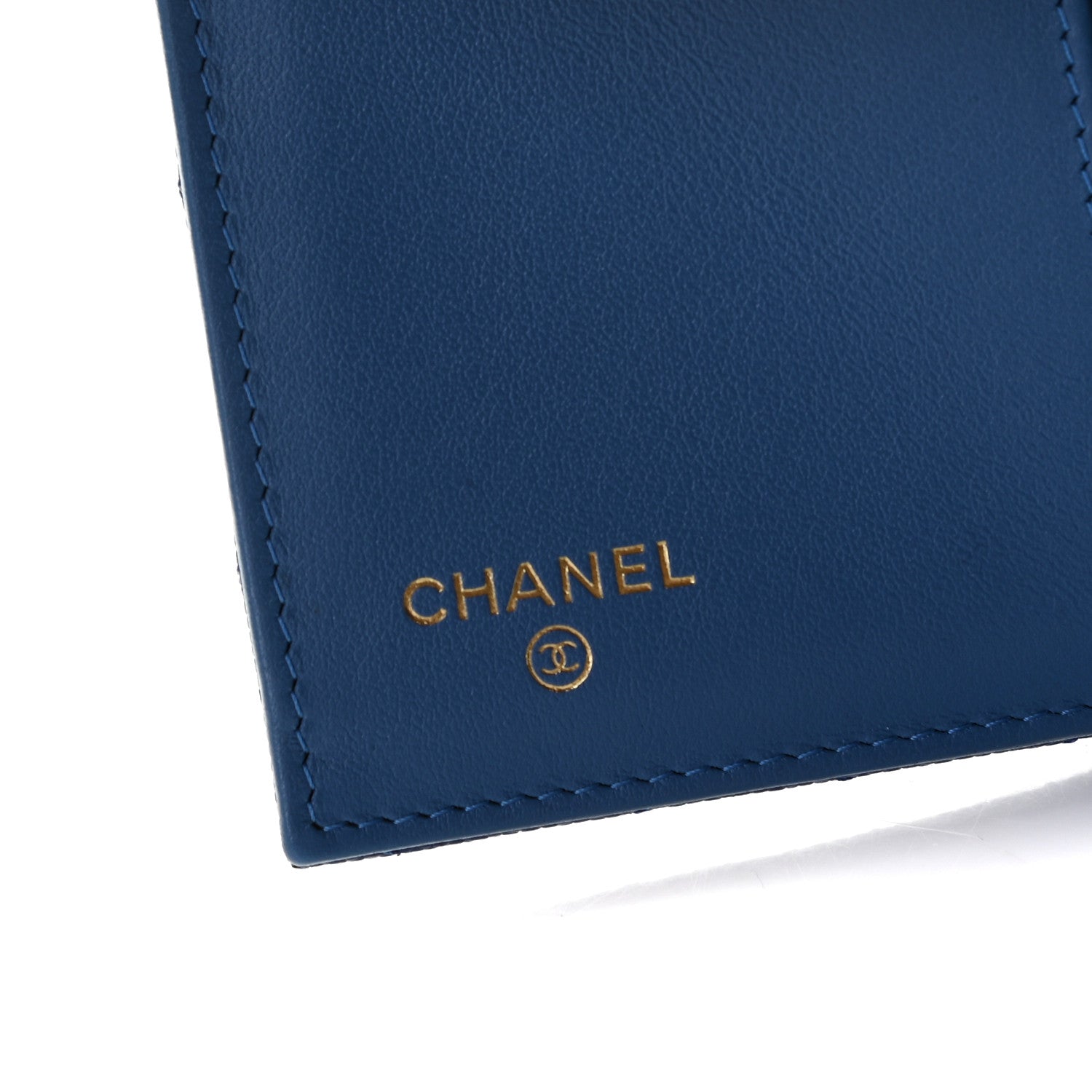 Chanel Caviar Quilted Small Filigree Flap Card Holder Dark Blue 4 of 8