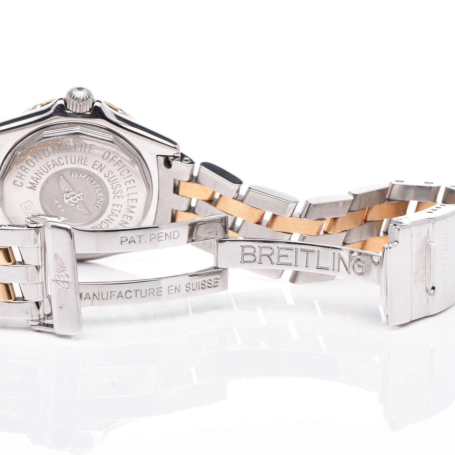 Breitling Stainless Steel 18K Yellow Gold Diamond Mother of Pearl 29mm Callistino Acie Quartz Watch D72345 6 of 7