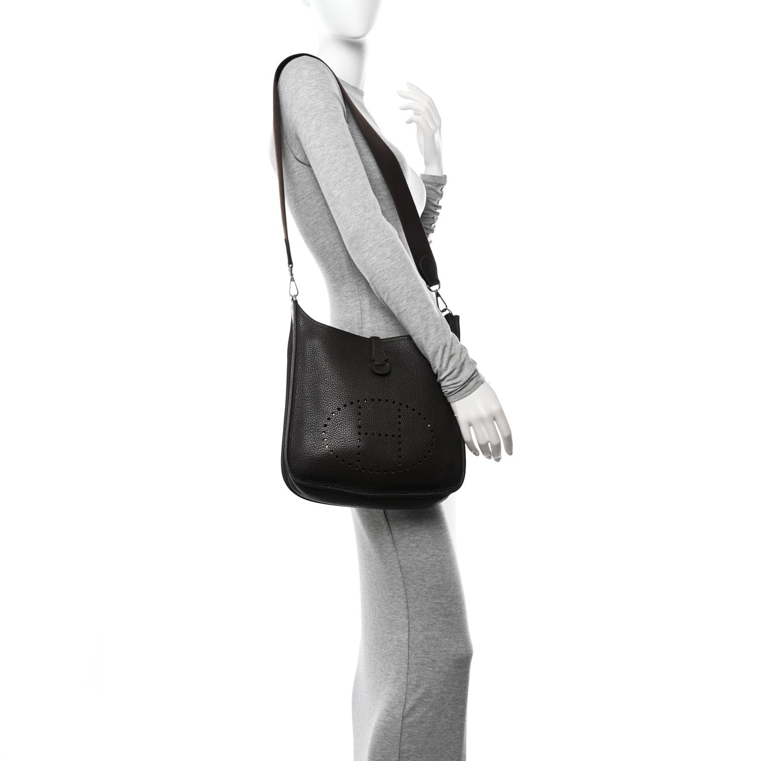 Hermes Taurillon Clemence Evelyne II PM Chocolate 2 of 11