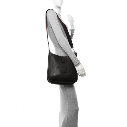 Hermes Taurillon Clemence Evelyne II PM Chocolate 2 of 11