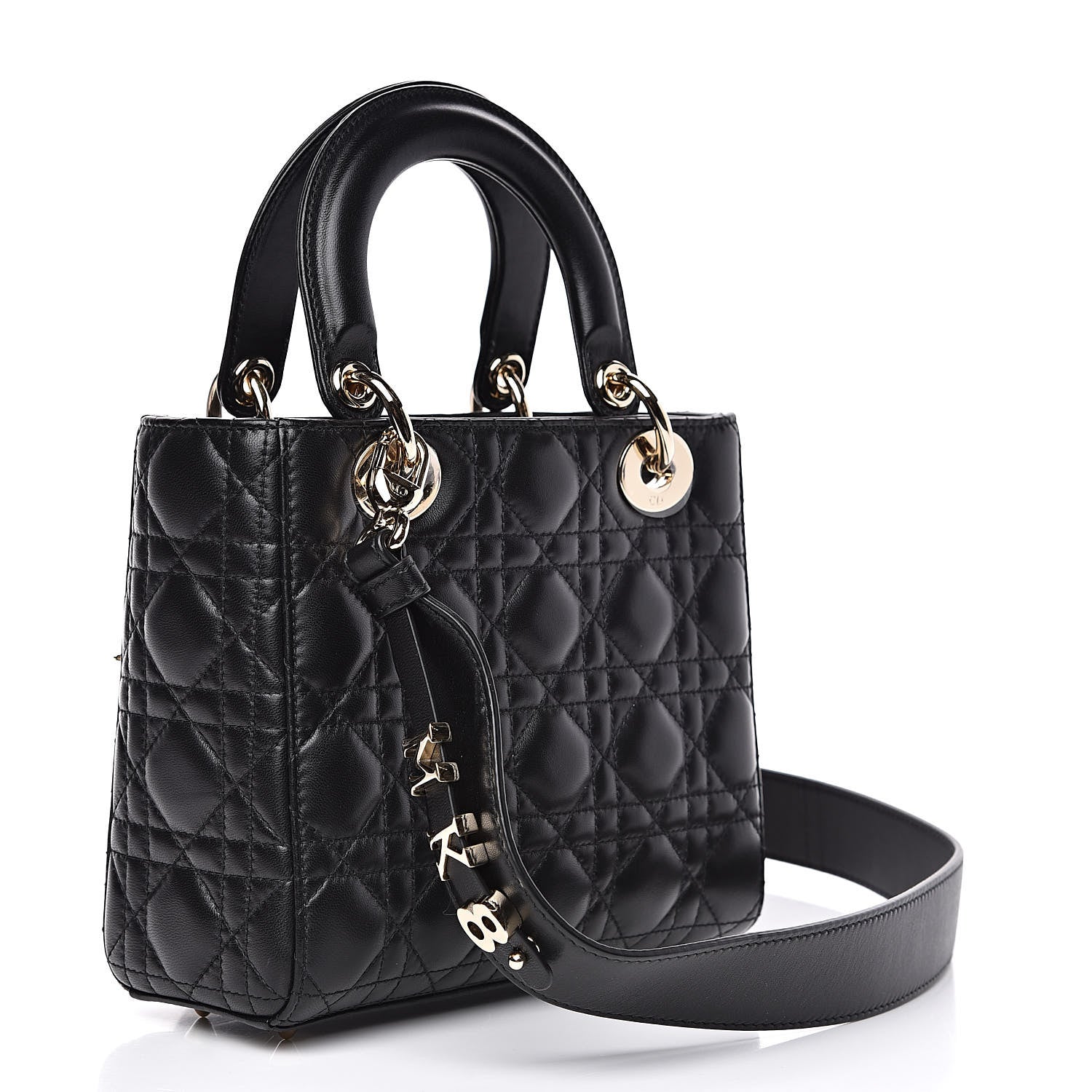 Christian Dior Lambskin Cannage Small My ABCDior Lady Dior Black 3 of 13