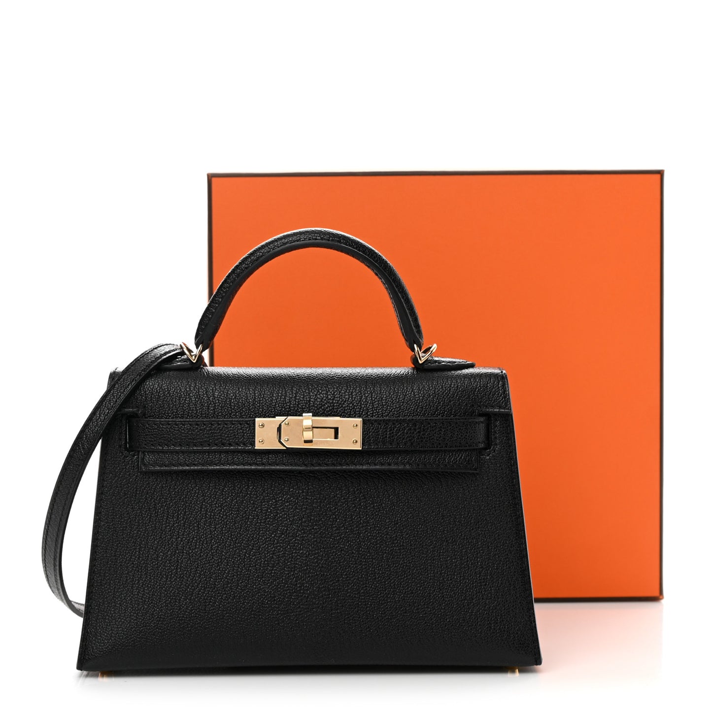 Chevre Mysore Horseshoe Mini Kelly Sellier 20 Black Rouge De Coeur
