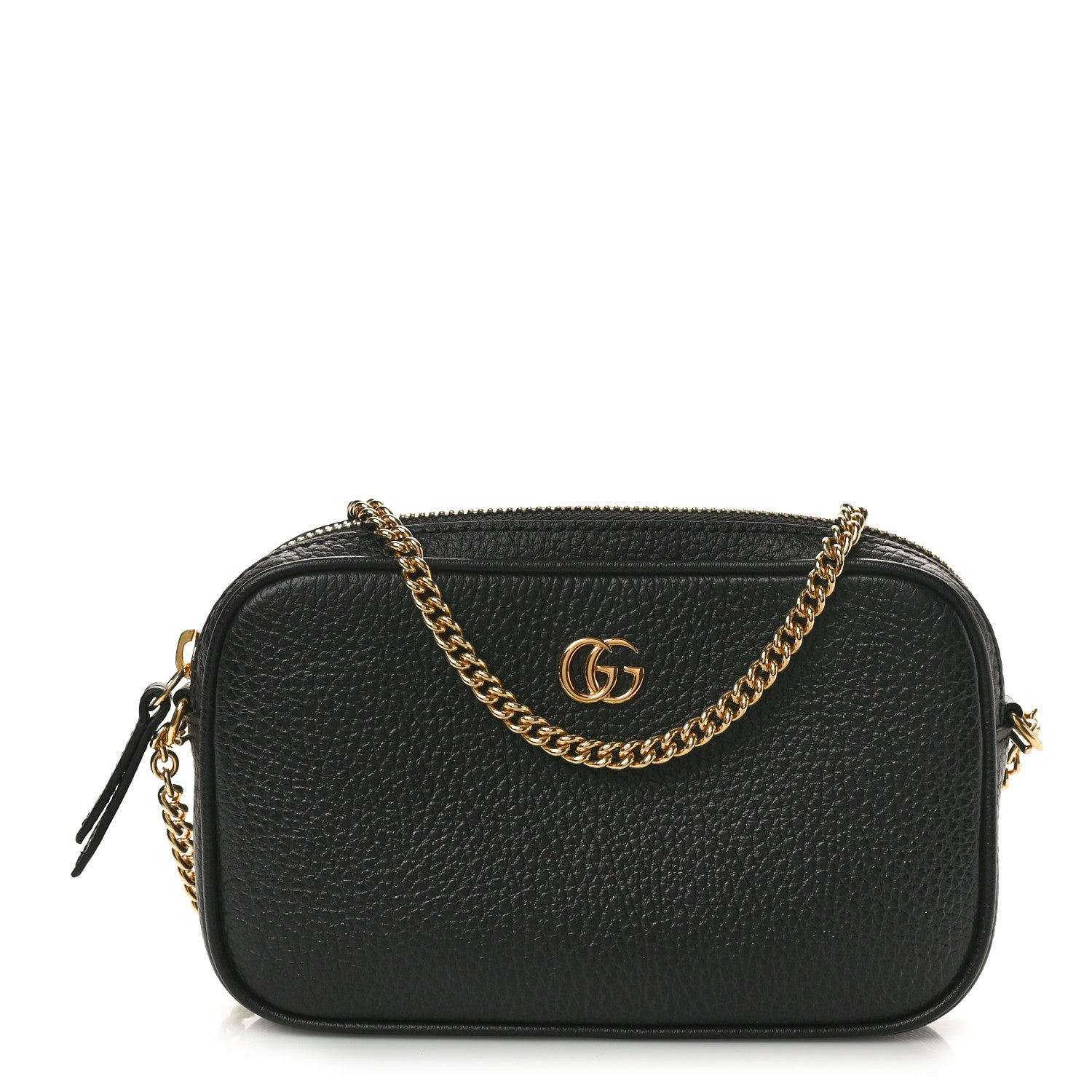 Gucci Dollar Calfskin Super Mini GG Marmont Chain Shoulder Bag Black 1 of 10