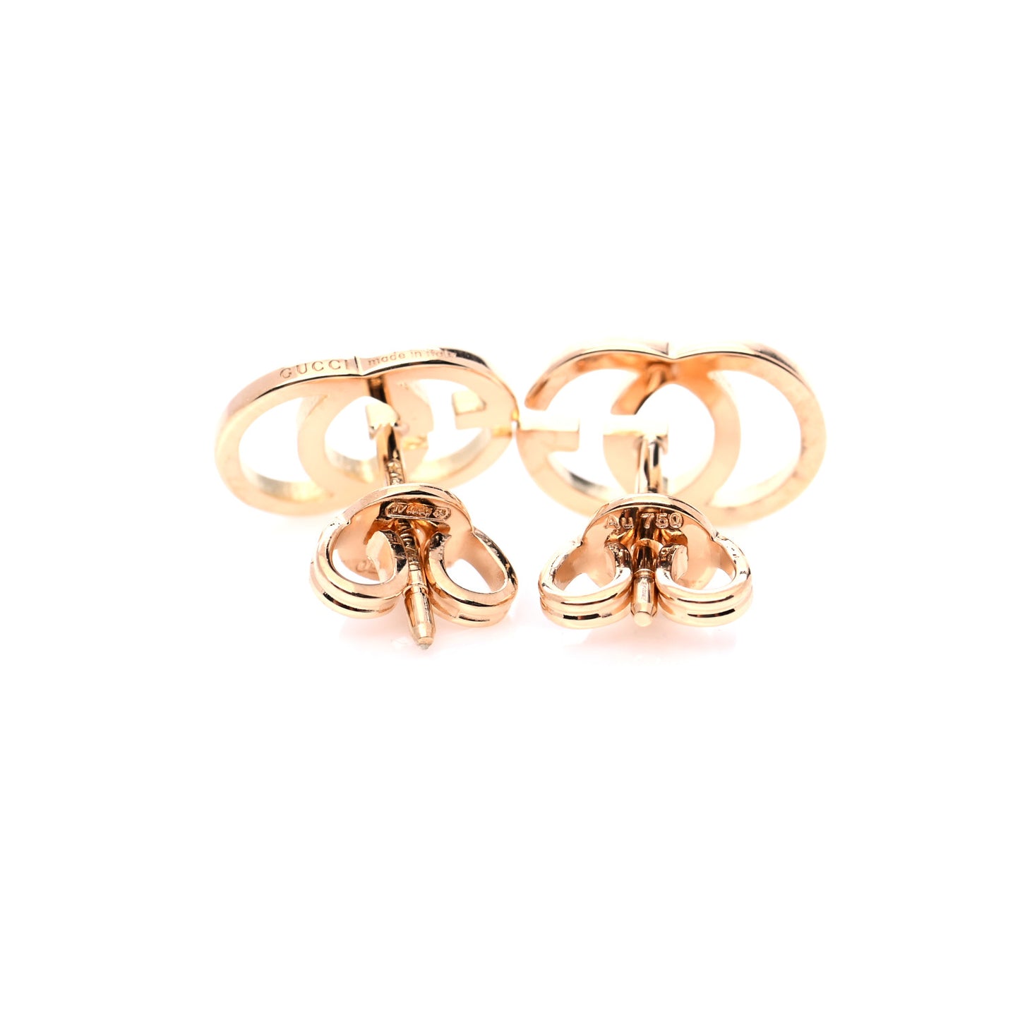 18K Yellow Gold GG Tissue Stud Earrings