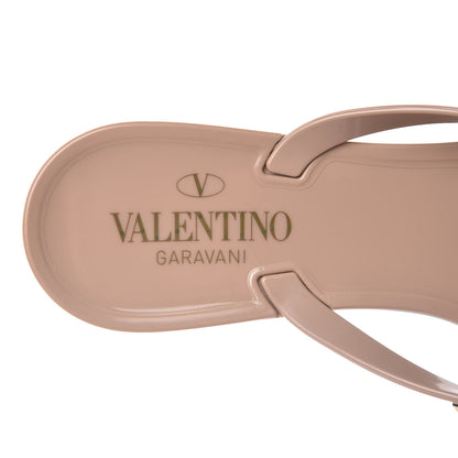 Valentino Garavani PVC Jelly Rockstud Bow Thong Sandals 39 Poudre 5 of 8