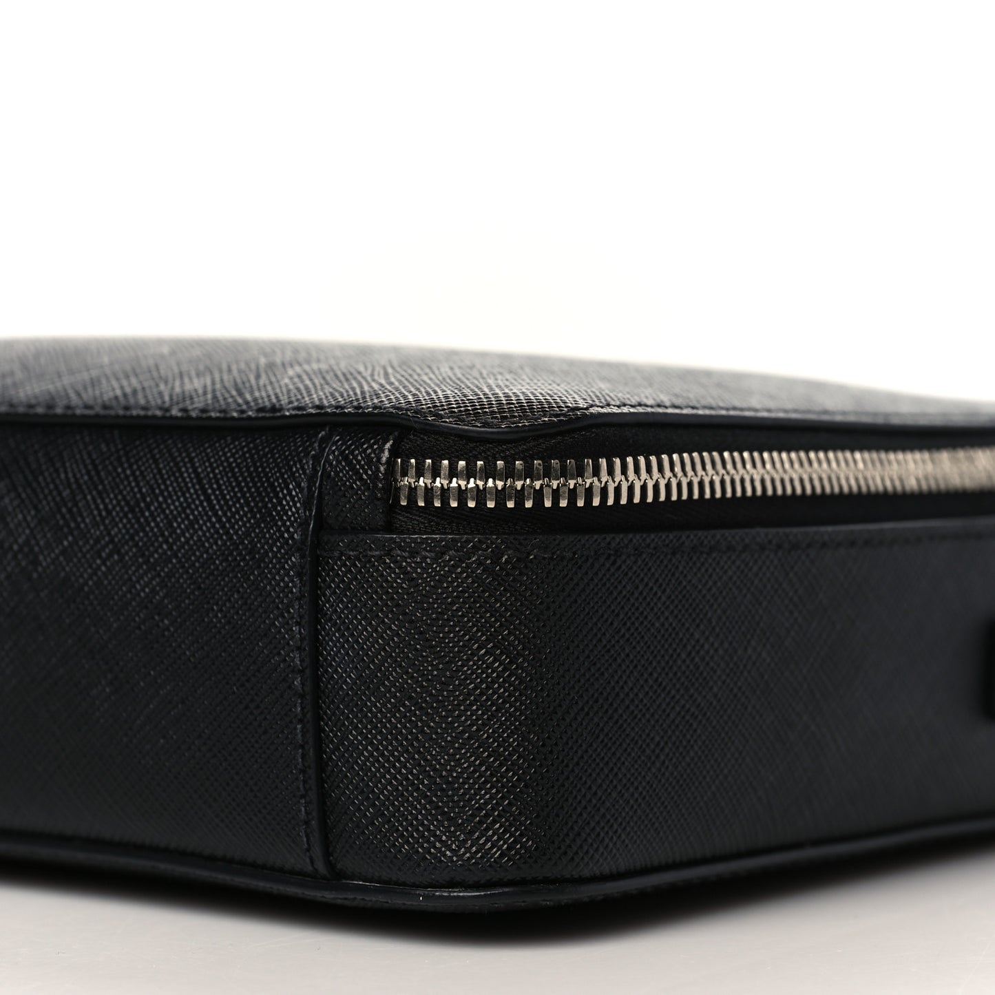 Saffiano Travel Medium Brique Crossbody Bag Black
