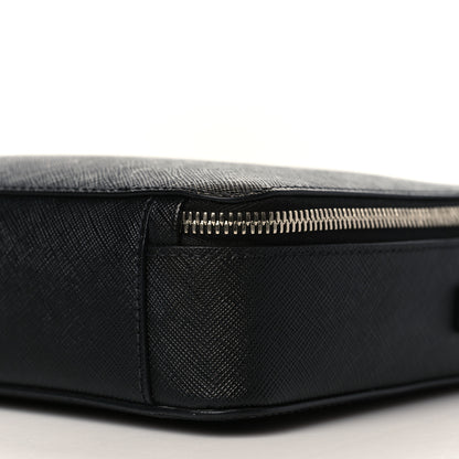 Prada Saffiano Travel Medium Brique Crossbody Bag Black 7 of 7